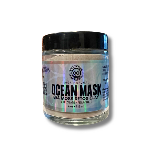 OCEAN MASK: SEA MOSS DETOX CLAY | UNCLOG PORES, REMOVE BLACKHEADS, & FIGHT WRINKLES